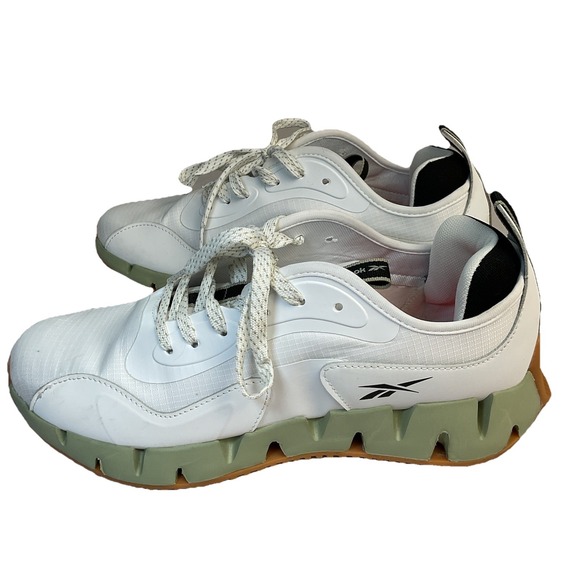 Reebok Zig Dynamica Running Shoes Ortholite Comfort 10M White LT Green 30106WWKV - Picture 1 of 10